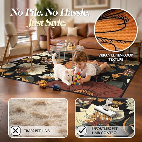 Tapete Boho Floral Tyrot 3x5 Pies Antideslizante Lavable miniatura 3
