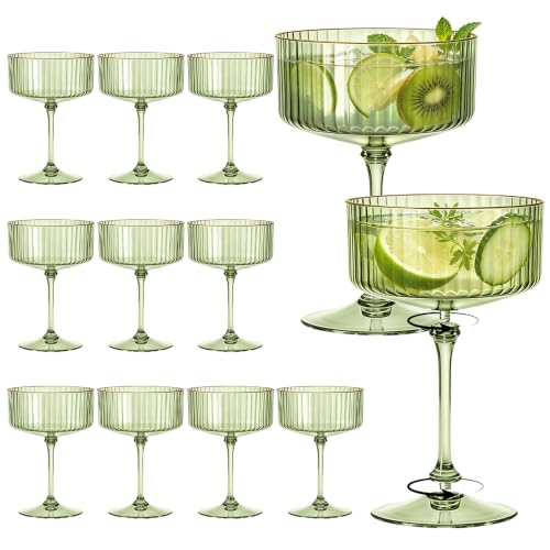 SDBALLBZ 12PCS Plastic Martini Glasses Sage Green...