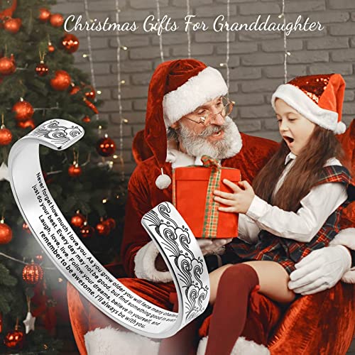 Yyqx Daughter Bracelets From Mom, Inspirational Bracelets For Women Girls, Personalized Engraved Cuff Bangle Birthday Christmas Jewelry Gifts For Granddaughter #TOP2