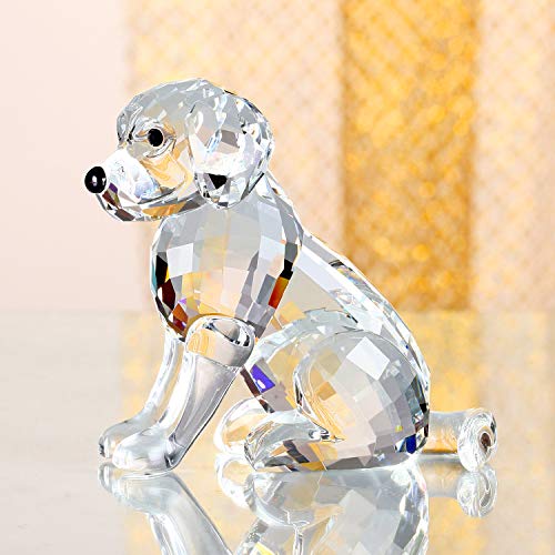 DOJOZ Crystal Labrador Dog Puppy Figurine Animals Lovely Craft Home Decor Ornaments Collectible Birthday Gifts (White) - Image 4
