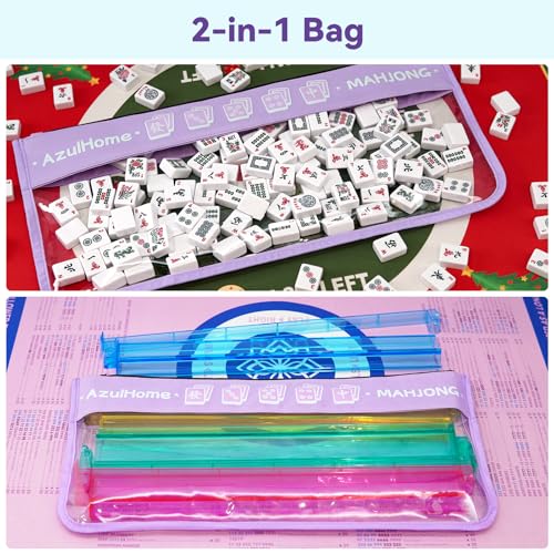 Mahjong con soportes y bolsa multiusos acrílica miniatura 5