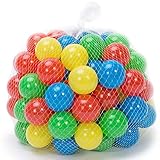 Spielwerk 200x Bolas Pelotas de Colores plástico de 5,5cm para la Carpa / Piscina de Juegos con Bolsa de Transporte para niños