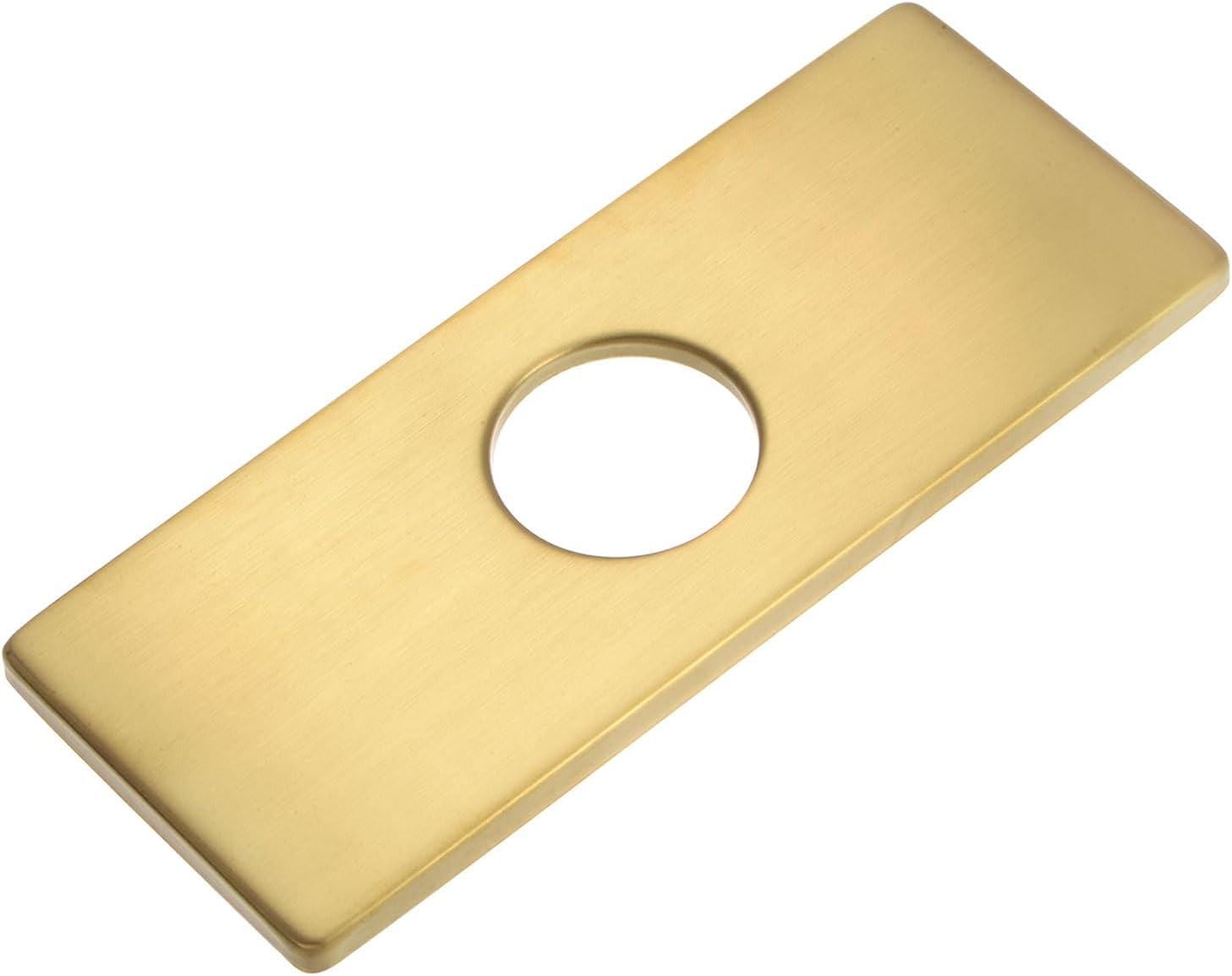 uxcell 6 Inch Sink Faucet Hole Cover, Stainless Steel Square Deck Plate Faucet Escutcheon Kitchen Sink Plate for 1 or 3 Holes Kitchen Bathroom Sink, Gold Tone