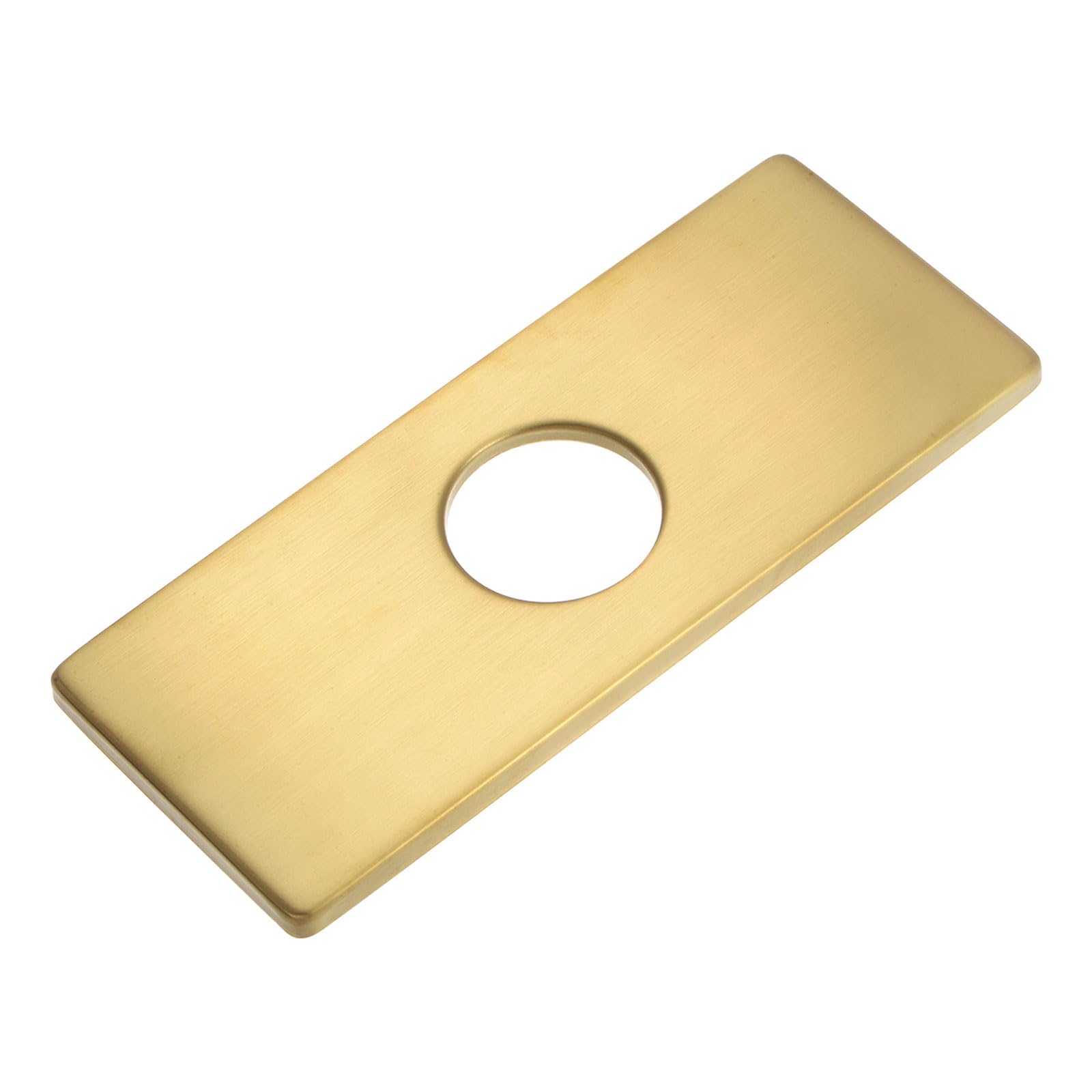 Cache-trou de robinet d'évier 15,2 cm plaque carrée acier inoxydable or