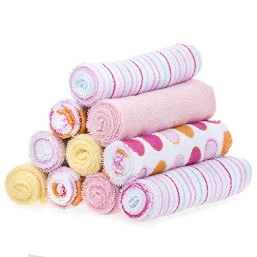 Image of Spasilk Baby 10 Pack Soft Terry Bath Washcloth Wipes