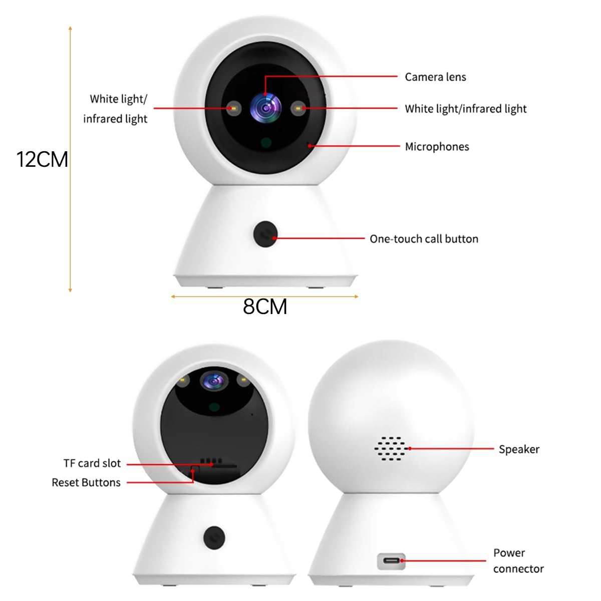 EatPitaya Security Camera Indoor 1080p HD 360° WiFi Cameras for Home Security Baby Camera 2-Way Audio Night Vision SD Card Storage Motion Detection for Baby & Pet Monitor(K11) - Image 2