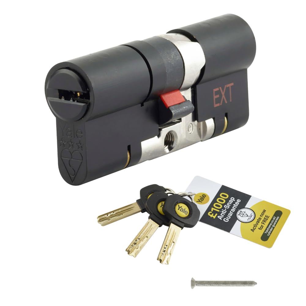 Yale 35/35 Black Platinum 3 Star High Security Euro Cylinder Lock P-YS3-3535MB