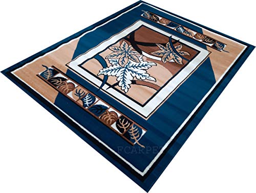 Image of Modern Carpet Velvet Touch 6.0X 8.0 Feet Teal Blue A