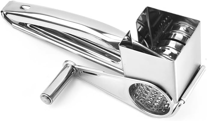 Miniatura 1 de Rallador de queso de manivela con tambor de acero inoxidable  Rallador giratorio ergonómico y triturador para quesos duros, verduras y más