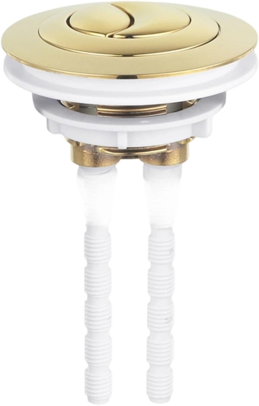 Toilet Push Button Replacement Replacement Toilet Cistern Push Button Dual Flush Toilet Flush Button Water Tank Flush Valve 100mm Rod Bathroom Accessories(Brushed Gold)