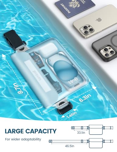Lamicall Bolsa Seca Impermeable con Correa Elástica Ajustable - Bolsillo Transparente para Kayak, Barco, Viaje y Playa miniatura 6