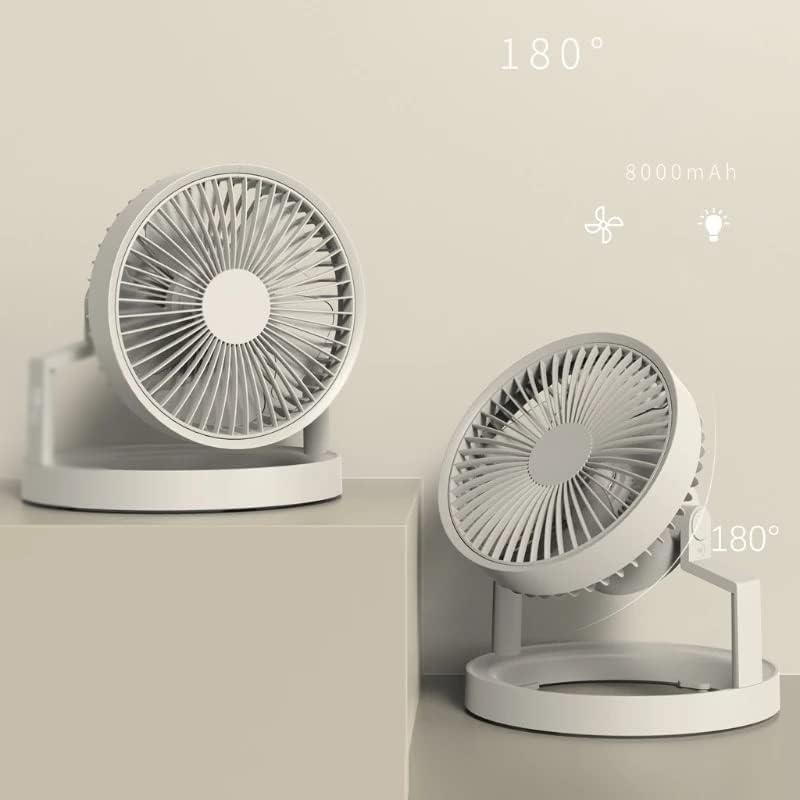 DAVBIR 8000mAh USB Rechargeable Air Circulation Fan 3 Speed Desk Fan With LED Lamp Hanging Fan Outdoor Camping Easy to carry beautiful