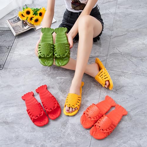 Image of JOYEAR Lobster Flip Flops - Slipper & Slide Pool Beach Shower Shoes in Deep Red