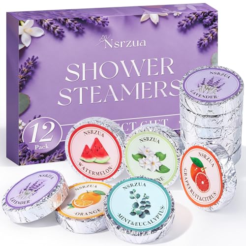 Shower Steamers Aromatherapy Birthday Gifts for Women-12 Pack Mothers Day Gifts Gifts for Grandma Wife Mothers Stress Relief and Relaxation Gifts for Women and Men Created Your Own Home SPA