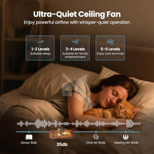 Image of 20'' Caged Low Profile Fandelier ceiling fan with light and Remote Walnut