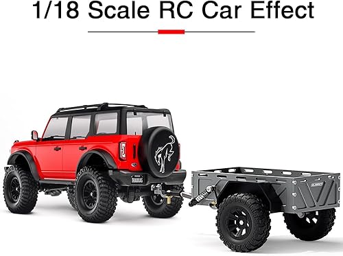 Miniatura 5 de Aluminum 118 124 RC Trailer RC Crawler Trailer for 118 TRX4M 124 AXIAL SCX24 RC Car Crawler Upgrade Accessories (Titanium)