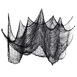 6x1.5m Halloween Deko Stoff, Schwarz Gruseliges Tuch, Gruseliges Käsetuch Große Innen Outdoor Gruseliges Tuch Gothic Gruselige Stoff für Türen Hallen Veranden Fenster Deko Prop