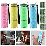 Mini Taschenlampe: 4 Stk Taschenlampe kinder, 9 LED Mini Taschenlampe Kinder für mitgebsel kindergeburtstag, Aluminium Taschenlampe Klein,Wasserdicht Taschenlampen Set Led für Schule Outdoor Camping