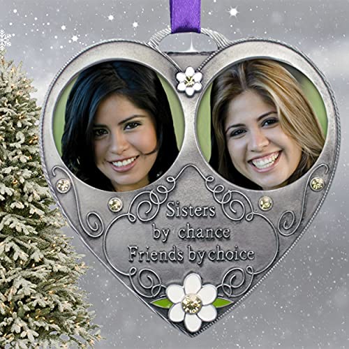 BANBERRY DESIGNS Sisters Cadre Photo Double Ornement - Sisters by Chance, Vos Amis à Choix - Métal - 10,2 cm Cover