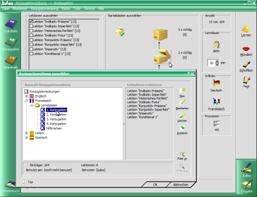 tulox Sprachtrainer Französisch - Vokabeltrainer, Konjugations- und Grammatiktrainer inklusive großem Wörterbuch mit 90.000 fremdsprachlichen vertonten Vokabeln