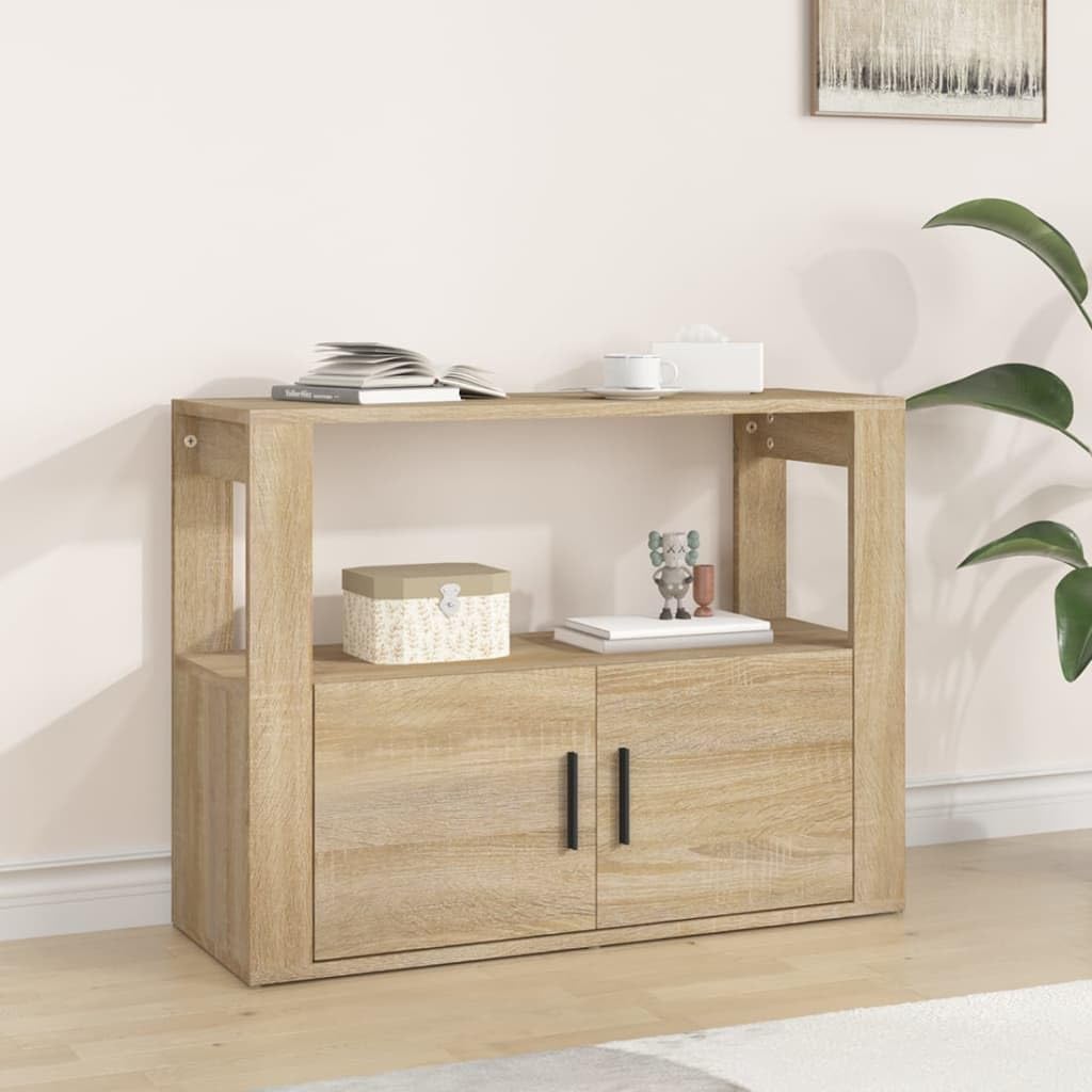 vidaXL Buffet Armoire de Rangement Organisateur de Maison Meuble de Rangement Armoire de Salon Chêne Sonoma 80x30x60 cm Bois d'Ingénierie