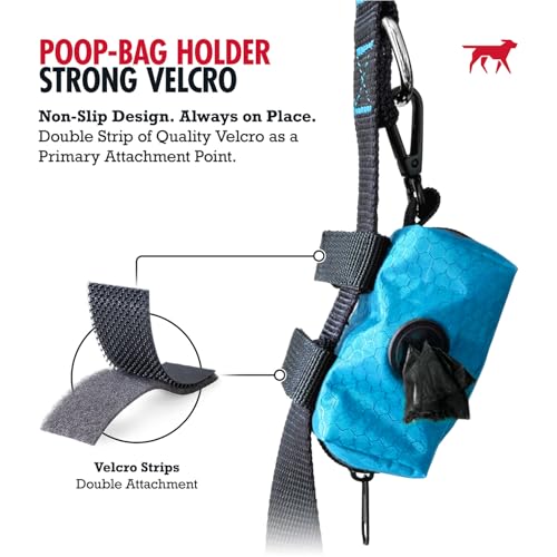 Image of Tuff Pupper Dog Poop Bag Holder | Works with Any Dog Leash | Zippered Waste Bag Dispenser | Waterproof with Rust-Proof Clip | Convenient Lightweight Design | Includes 2 Rolls of Leak-Proof Bags
