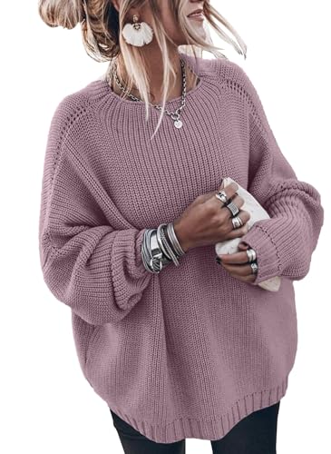 Image of Womens Oversized Sweaters Loose Solid Casual Long Sleeve Mock Neck Knitted Jumper Tops