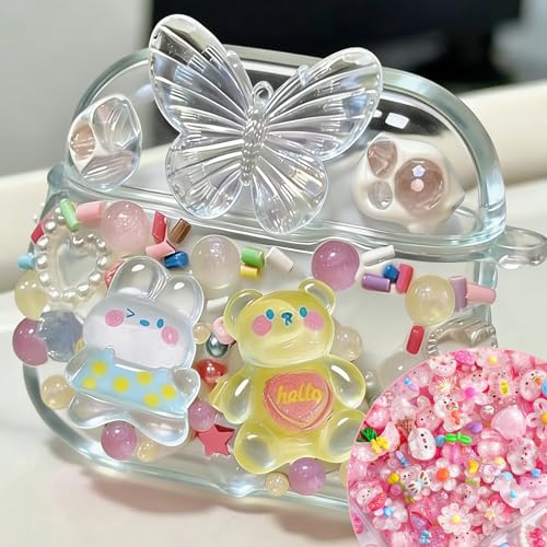 Sekfpnk Juego de 60 colgantes de limo translúcido, accesorios de resina adecuados para la decoración de fundas de teléfonos móviles, horquillas, álbumes de recortes (rosa) - imagen 6