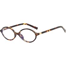 Retro Oval Blue Light Blocking Glasses for Women Men Small Anti Blue Light Eyeglasses Computer Glasses Leopard Clear
