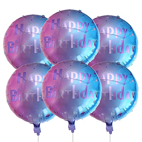 Image of AMFIN (Pack of 7) Theme Birthday Balloons /Happy Birthday foil Balloon /Birthday Foil Balloon /Blue Foil Balloons /Party Supplies Foil Birthday Balloons