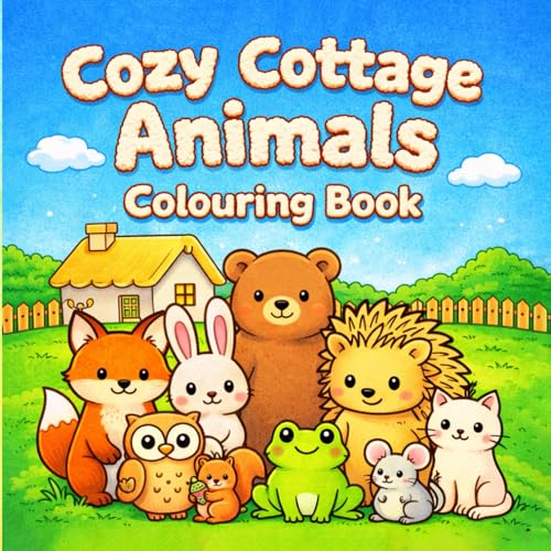 Cozy Cottage Animals Colouring Book: 30 Cozy Cottage Scenes for Relaxation and Stress Relief