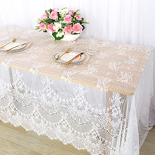 Pardecor Lace Tablecloth African French Lace Fabric 60x120-Inch LaceÂ TableÂ Cover DiningÂ TableÂ Cover RectangleÂ Tablecloth WhiteÂ LaceÂ Tablecloth