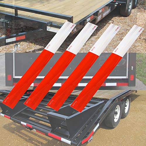 Czc Auto 2Pcs 12V Led Submersible Low Profile Rectangular Trailer Lights, Led Trailer Lights With 4 Reflective Strips, Tail Stop Turn Running Lights Kit, Sealed For Boat Trailer Truck Marine #TOP6