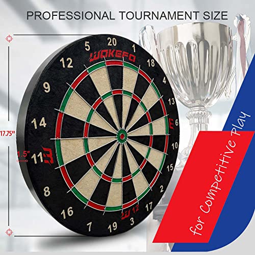 Dart Boards Set For Adults, Bristle Dartboard Set- Professional Tournament Size Steel Tip, High-Grade Compressed Sisal Board With Printed Number Ring, 6 Darts Set 18G, Dartboard Mounting Kits Included #TOP2