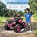 Hikiddo Kids ATV 4 Wheeler, 24V 4WD Electric ATV Ride On Toy for Big Kid w/ 2-Seater, 4x200W Motor, 5.6Mph Max Speed - Pink