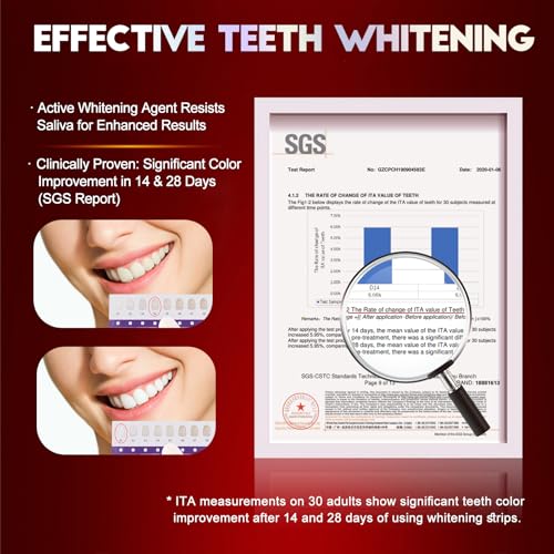 Image of Teeth Whitening Strips for Tooth White: Professional Dentist Formulated Teeth Whitener Enamel-Safe Non-Slip 28 Strips 14 Treatments