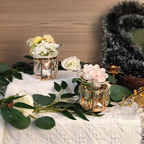 Kolnlala Tabletop Tealight Crystal Candle Holder3.5''X3.5'' Class Votive Holder Home Decoration,Table Centerpieces And Wedding Decor,Gorgeous Gift,Tabletop/Centerpiece Votive Holder (Gold 1) #TOP3