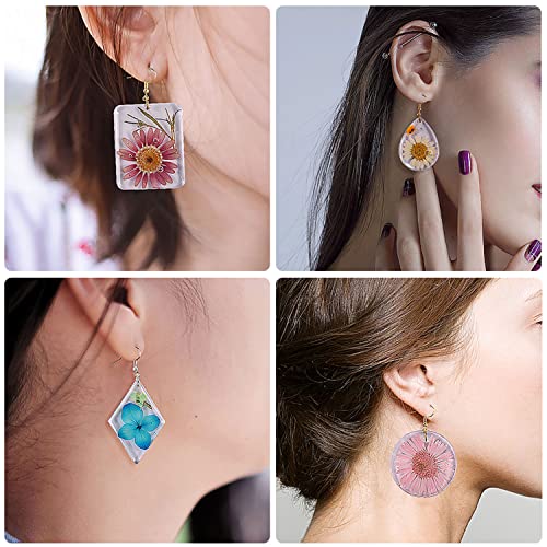 8 Pieces Silicone Earring Moulds Resin Keychain Epoxy Pendant Ear Studs Molds Jewelry Molds Kit For Diy Crafts Jewelry Casting Making #TOP3