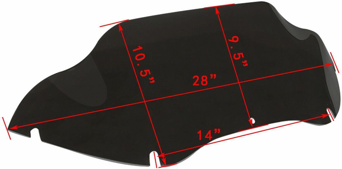 9.5" Windshield Windscreen For Harley Davidson FLTR Road Glide 98-13|Harley Davidson FLTRU Road Glide Ultra 11-13|Harley Davidson FLTRX Road Glide Custom 10-13 Black (1 x Windshield) ZZ1376