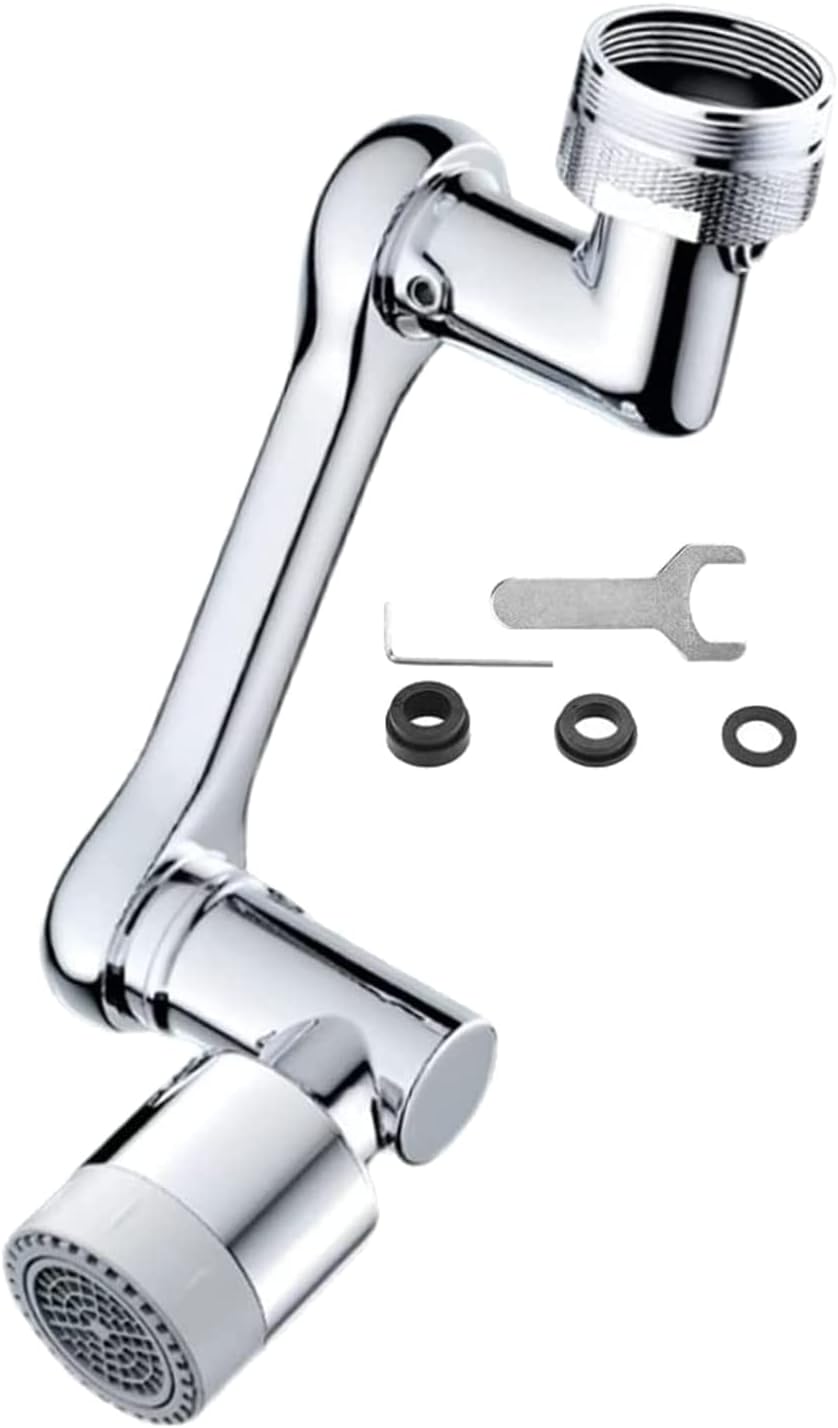 ECASAโข Faucet Extender, 1080ยฐ Rotating Faucet Extender Aerator, 1080 Large-Angle Rotating Robotic Arm Faucet Aerator, Kitchen Sink Splash Filter Faucet Aerator