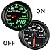MaxTow Double Vision 260F Transmission Temperature Gauge Kit - Includes 1/8-27 NPT Electronic Sensor & Wiring - Black Dial - Green LED Lighting - Analog & Digital Readouts - for Trucks - 2-1/16