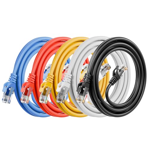 ANLINK Cat6 Ethernet Cable - 6ft (1.8M) 5-Pack Multi-Color, Cat6 RJ45, LAN, 24AWG UTP, Network, Patch, Internet Cable - (6 feet, 5 Pack)