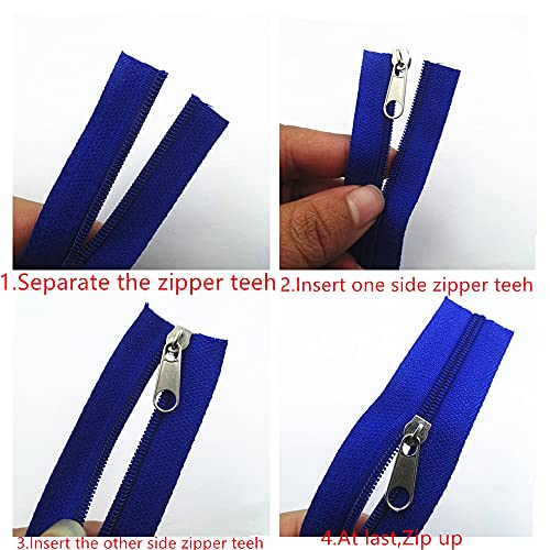 10 Meters (10.8Yard) 5# Long Nylon Coil Zipper with 20pcs Zipper Slider for DIY Sewing Clothing Accessories (20 Colors) (Grass Green) - Image 3