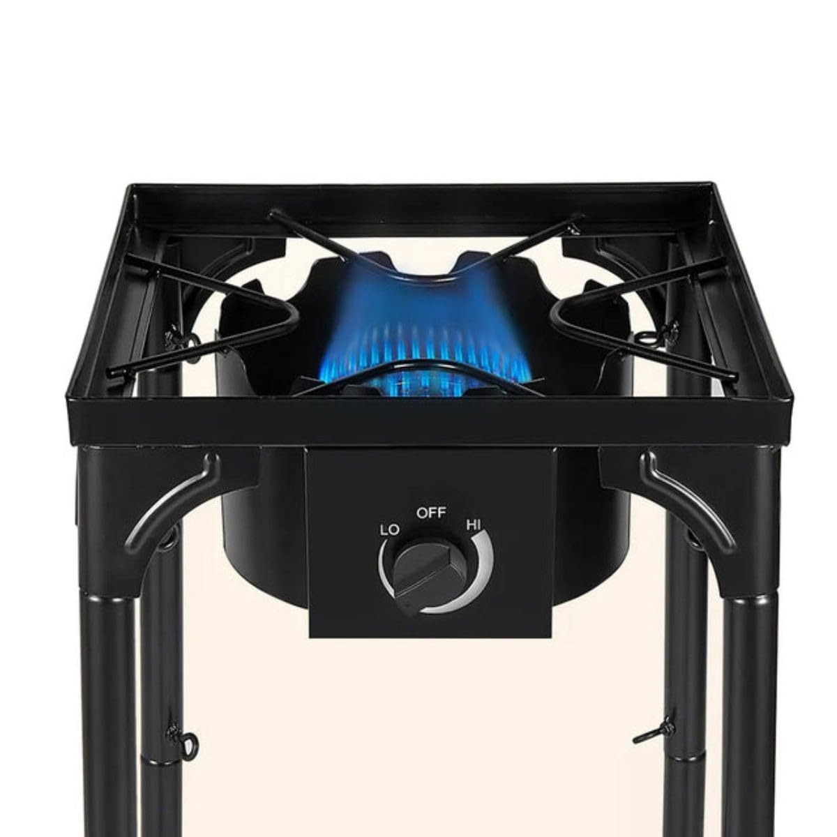 INTEC - Kuchenka gazowa z 1 palnikiem Grill 4,5kW 2 w 1 palnik żeliwny + żeliwna płyta grillowa 40 x 40 cm 3 wysokości piezo