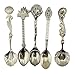 Verdental Retro Stereoscopic Coffee Spoon Tea Spoon Dessert Spoon Mixing Spoon Ice Cream Spoons Set of 5 (Silver)