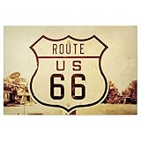 artboxONE Poster 45x30 cm Reise Vintage Highway Sign 