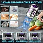 Cordless Car Vacuum Cleaner Handheld Powerful 26000Pa Brushless Motor 7 in 1 High Power Mini Portable Rechargeable Hand Held Air Duster/Blower for Pet Vehicle Home Office