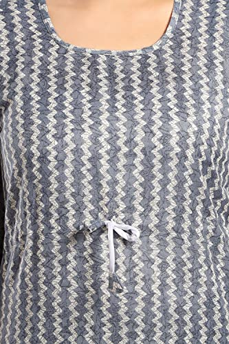 Image of Fabme Women's Cotton Printed Kaftan and Pyjama Set