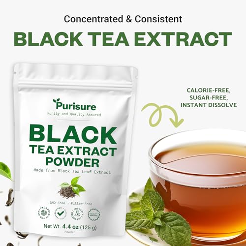Instant Black Tea Extract Powder, Unsweetened Iced Tea Extract Powder from Real Black Tea Leaves for Hot or Cold Drinks, Instant Black Tea Mix for Beverages, Smooth Mixing, Zero Additives, Non-GMO, 125g , 250 Servings - Thumbnail 5