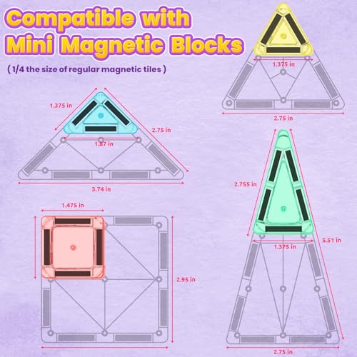 Image of 40PCS Magnetic Tiles Mini Travel Essentials Toddler Toys with Case Set, Preschool Montessori Education Magnetic Building Blocks Games Sensory Toys for 3 4 5 Year Old Boys Girls Birthday Gifts